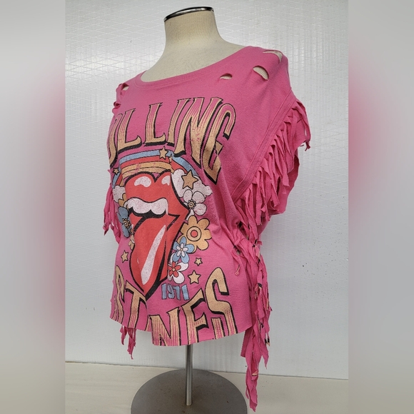 The Rolling Stones Fringe Concert Tee Upcycled - Picture 7 of 10
